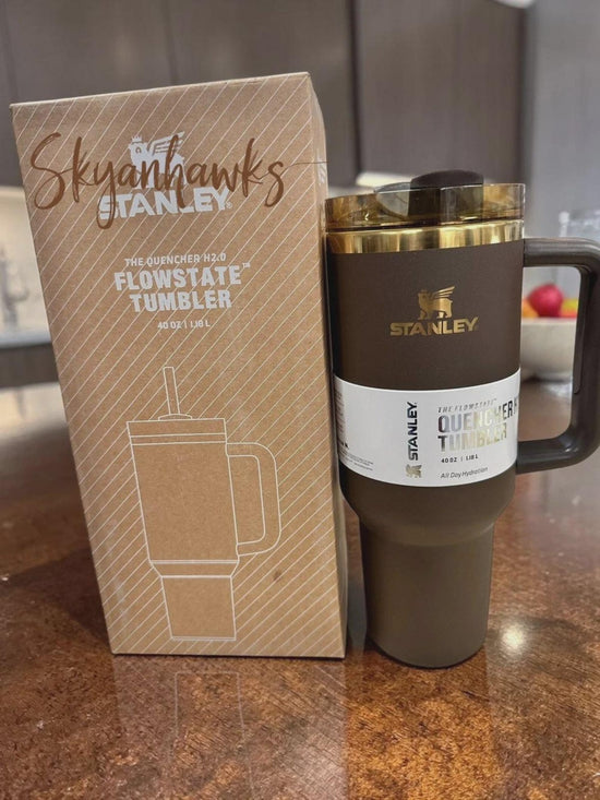 40oz Insulated Stainless Steel Tumbler with Handle & Straw